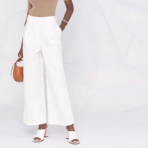 Sailor style white wide leg pants
